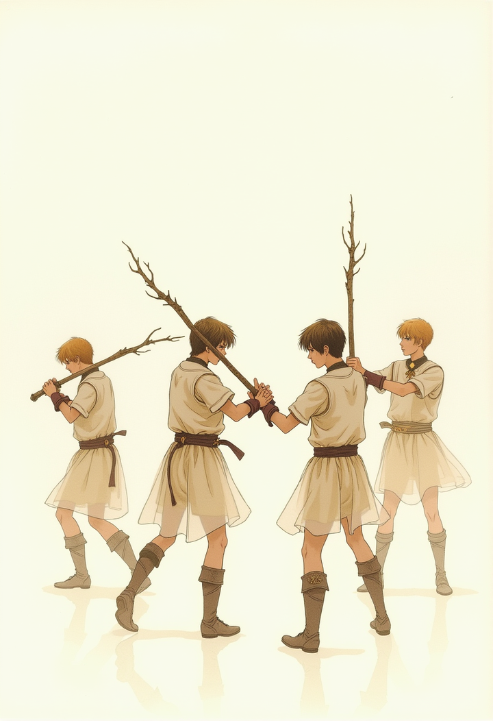 ワンドの5(Five of Wands)タロットカード