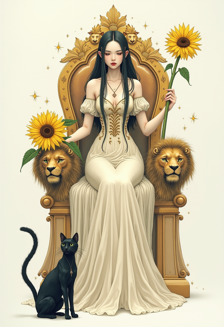 ワンドのクイーン(Queen of Wands)タロットカード